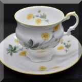 P23. Hedgerow Elizabethan Staffordshire tea cup and saucer. - $8